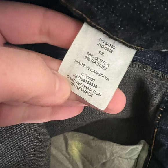 Riveted by Lee Hand Painted Jeans Size 10 Long Dark Wash Handmade Custom Bottoms - Picture 10 of 11